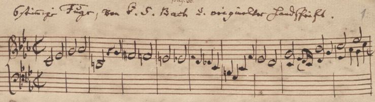 Bach ricercare handschrift van Bach